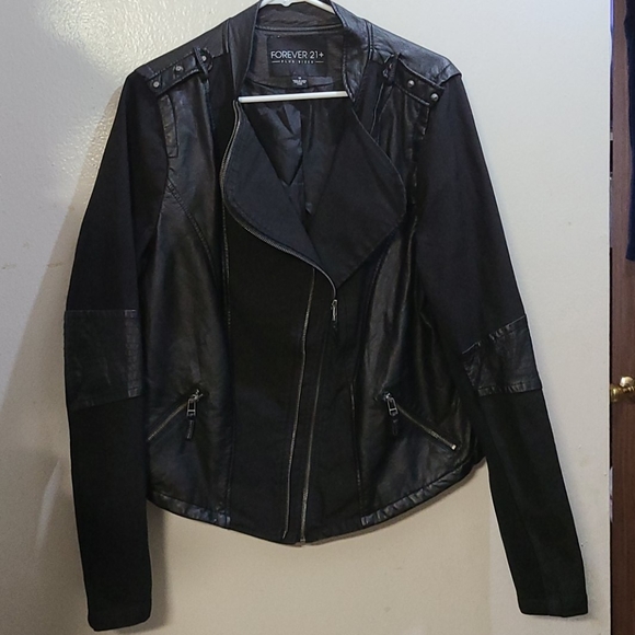 Forever 21 Faux Leather and Jean Jacket - Picture 3 of 4